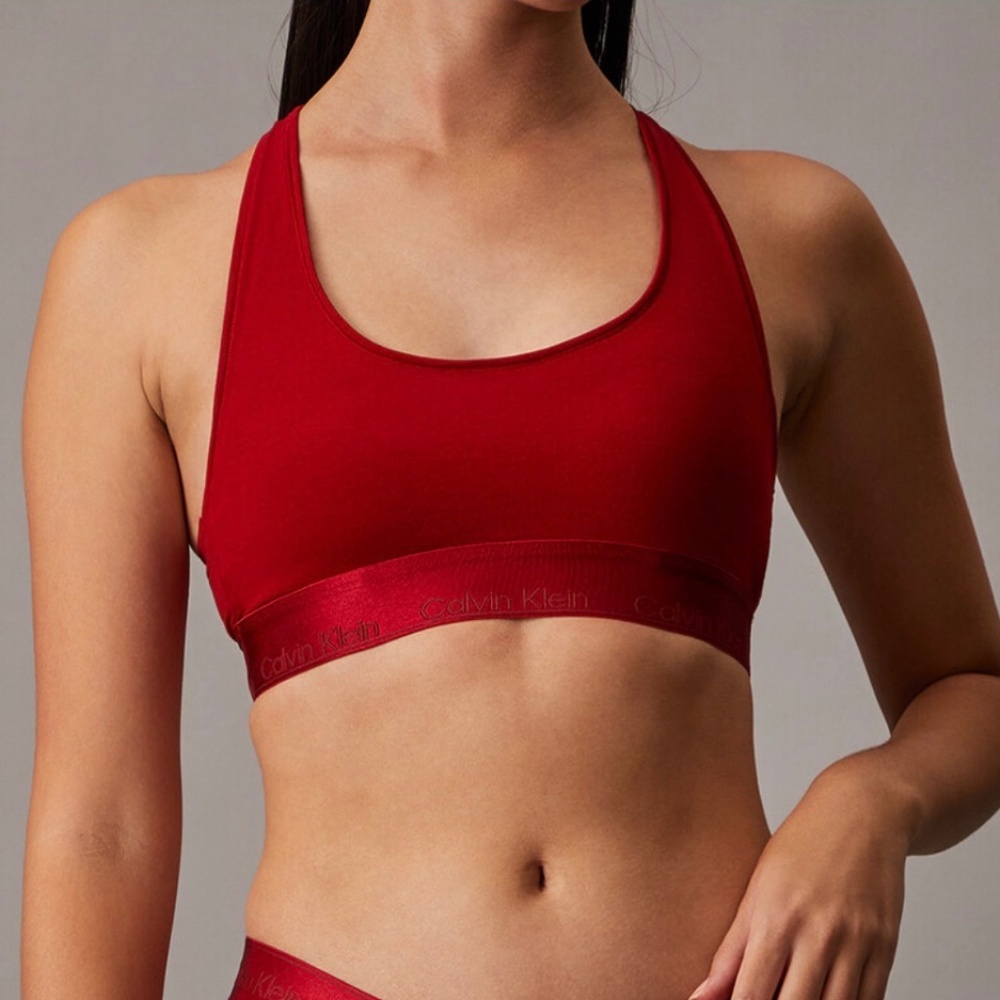 Calvin Klein Women's Modern Cotton Holiday Unlined Bralette - Juneberry - NWOT